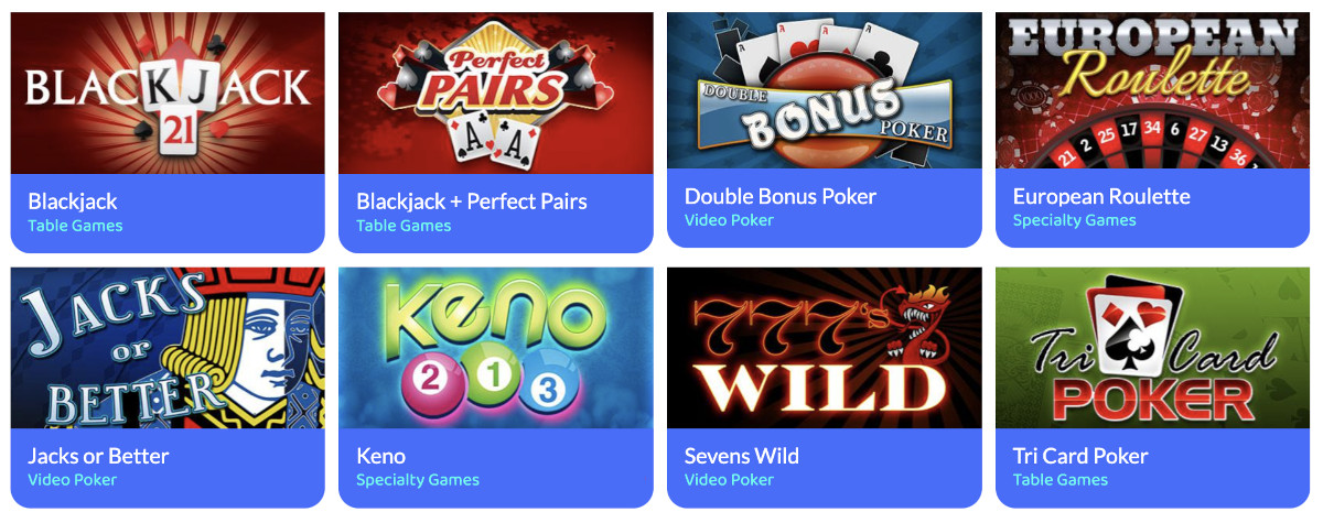 Some table games from RealTime Gaming available to play at Dreams Casino.