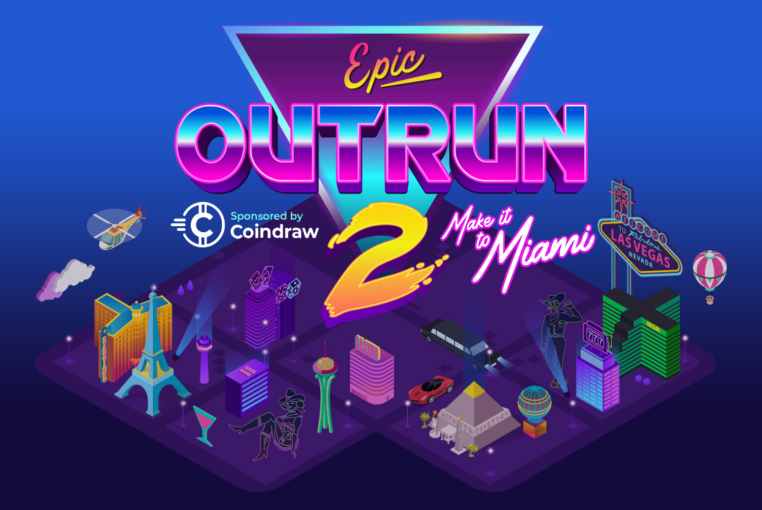 Coindraw's Epic Outrun: Make it to Miami 2 casino tournament with $150,000 in prizes.