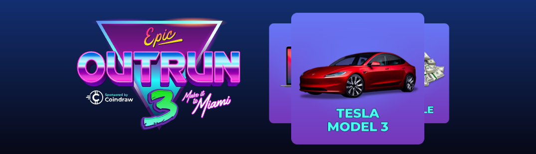 Epic Outrun 3 let's you win a Tesla Model 3 at Slots of Vegas