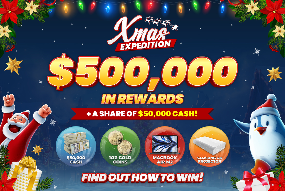 Win a share of $500,000 in prizes with Coindraw's Xmas Expedition promo at 6 world-class casinos.